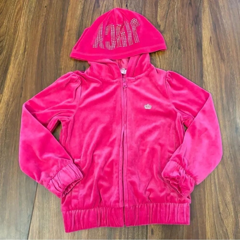 Juicy by Juicy Couture pink velour zip up hoodie